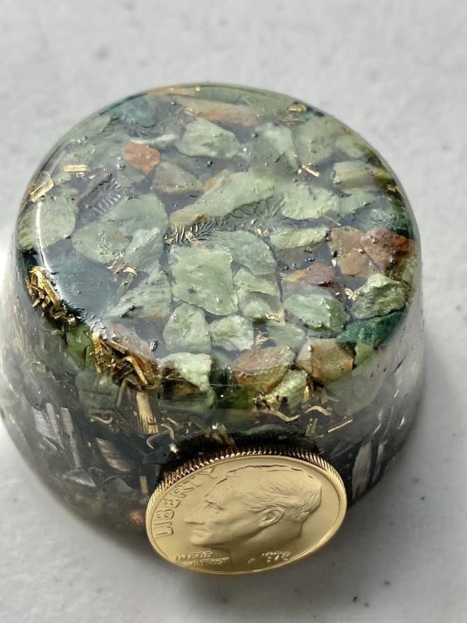 Chrysoprase Orgone Generator Energy Accumulator 7.83Hz/432Hz/528Hz/Advance Harmonics Many Beautiful Ingredients! (Chrysophrase)