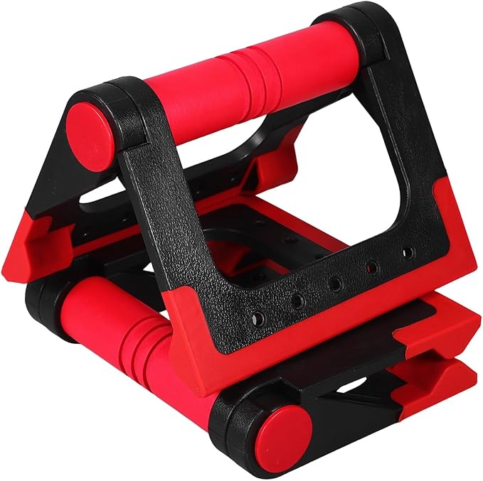 Artibetter Push-up Bars and Stands, Red Metal Push-up Rack Pair with Rotating Non-slip Base for Home Fitness Strength Training, Suitable for Men and Women Physical Training