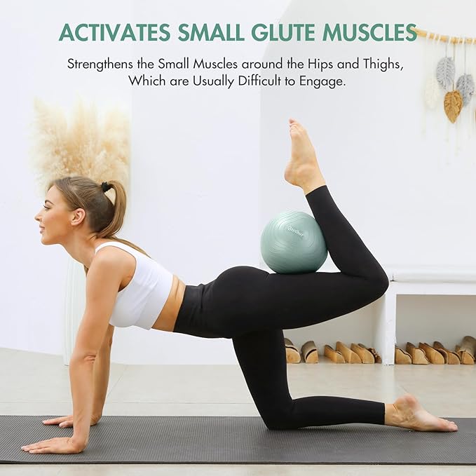 Pilates Ball 9 Inch Core Ball, Small Exercise Ball Between Knees for Physical Therapy, Small Yoga for Pilates, Yoga and Core Training, Fitness for Workout at Home Gym and Office