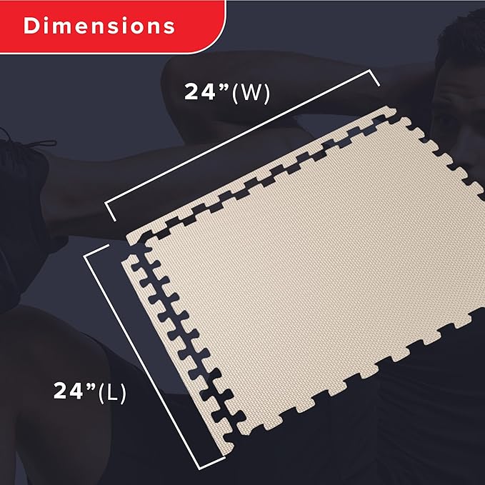 We Sell Mats 3/8" Thick Multipurpose EVA Foam Exercise Floor Mat, Interlocking Tiles, Anti-Fatigue for Home or Gym