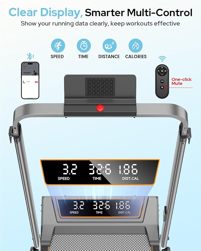 Walking Pad Treadmill with 12% Incline & Handle Bar Height Adjustable, One-click MUTE Walking Pad with Incline 3 Level, 3.5HP Foldable Walking Pad Treadmills for Home Office Small 350lbs, Remote & APP