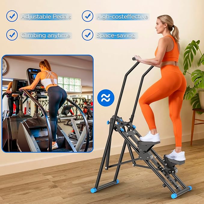 Stair Stepper for Home,Stair Climber Foldable,Large Pedal Vertical Climber Machine for Full-Body Workout,Steppers for Exercise at Home with 300LBS Loading Capacity