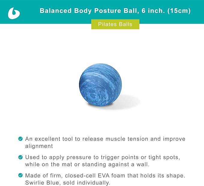 Balanced Body Posture Ball, EVA Foam Pilates Prop for Alignment, Posture Tool for Thighs, Back, Legs