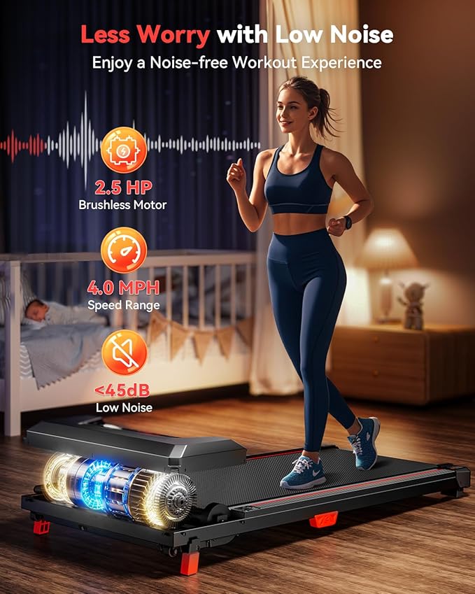 Walking Pad with Incline,XBD Under Desk Treadmill for Home Small Office,2.5HP Low Noise Portable Treadmill with 330 Lbs Capacity,Remote Control and LED Display