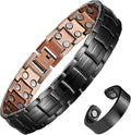 MagEnergy Mens Copper Magnetic Bracelets, 99.9% Pure Copper Bracelet with Double-Row Strength Magnets, Adjustable Jewelry with Sizing Tool