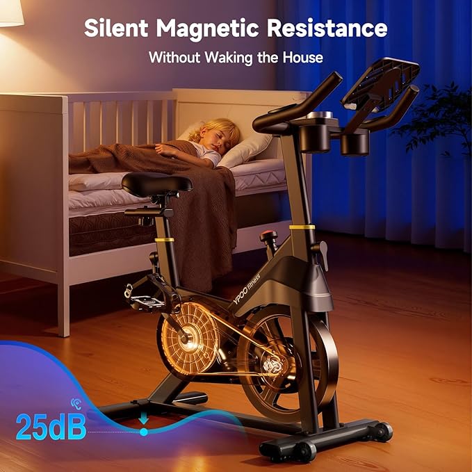 Exercise Bike,Indoor Exercise bikes for Cardio Adjustable Magnetic Resistance Stationary Bikes for Home with 300lbs Weight Capacity