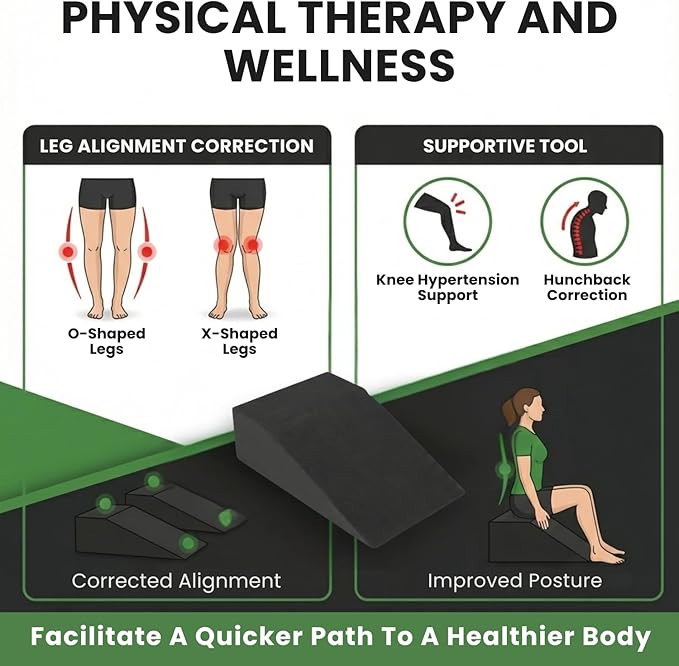 2 Pack Squat Wedge Block for Heel Elevated Squat Weightlifting Calf Stretcher Slant Board for Mobility Balance and Strength Performance