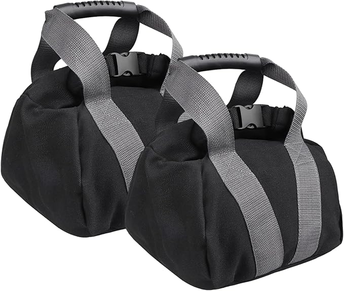 2Pcs Fitness Sandbags with Non-Slip Handle Refillable Portable Canvas Sand Kettlebell Soft Sand Bag for Home Training, Fitness, Yoga Workou Kettlebell