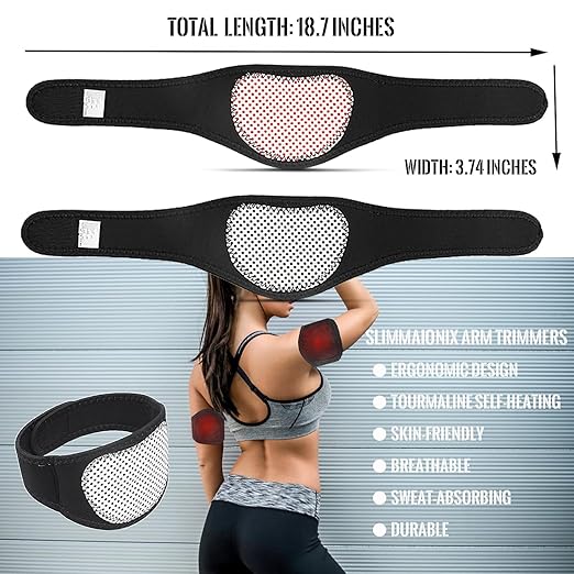 Magnetic Neck Support Brace, 2 Pcs Adjustable Soft Neck Brace Belt Cervical Collar, Magnetic Therapy Necks Wrap Support Pad, Men Women Necks Pain Relief Stiffness Relaxation Belt with 5 Magnets