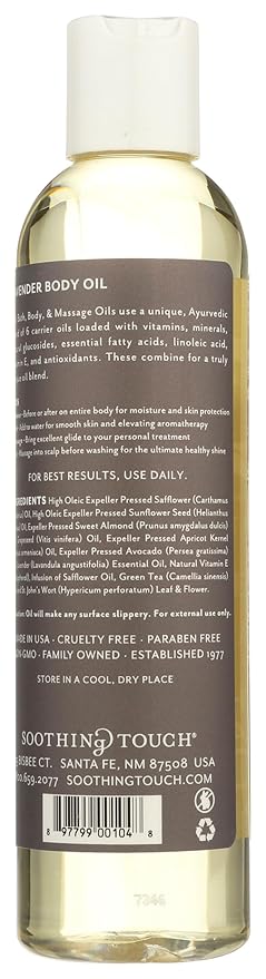 Soothing Touch Bath Body & Massage Oil, Calming Lavender - 8 Oz