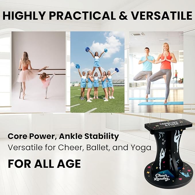 flyer stand cheer-Cheerleading Flyer Training Stand Balance Trainer for Flyers Stunt Practice Stability Board Core Strength and Balance Drill Equipment for Cheer Dance Gymnastics