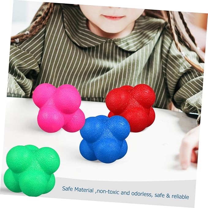 6 Pcs Hexagonal Reaction Balls Agility Training Equipment for Goalkeepers TPR Material Indoor Sports Exercise Reflex Training Fitness Reaction Balls