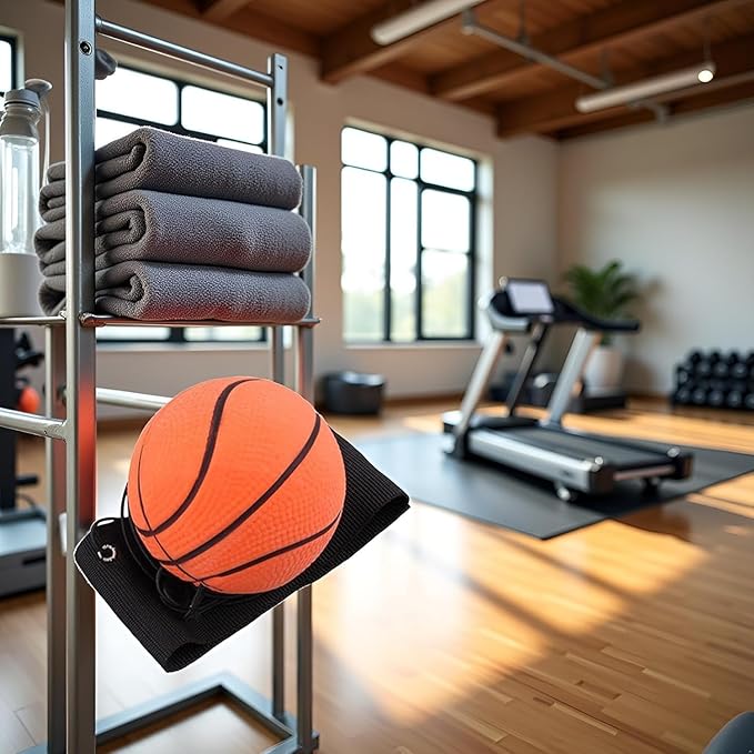 Basketball 2.36 Inch Wrist Return Ball, Sports Balls on a String, Rubber Rebound Bouncy Wristband on Elastic String for Wrist Exercise or Play Speed and Agility Training, Reaction Balls