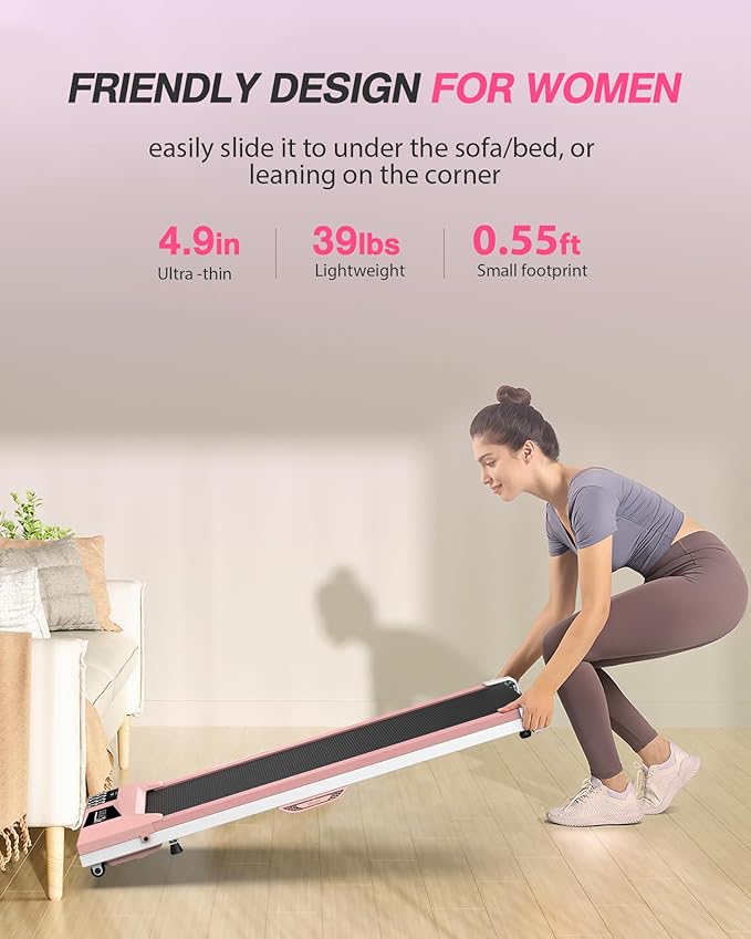 WELLFIT Foldable Treadmill with Incline, 320 LBS Capacity Walking Pad with Handle Bar, Portable Walking Pad Treadmills for Home, Under Desk Treadmill with App & Remote Control, Wide Belt, LED Display