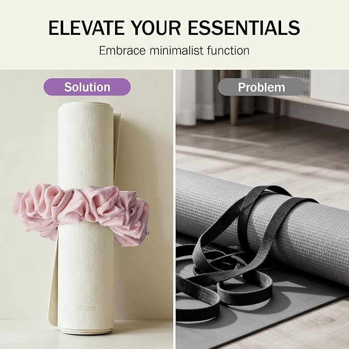 Slim Panda Yoga Mat Scrunchie,Style & Cute Mat Holder,Stretchable Velvet Fabric Fit All Standard Yoga Mats (mat not included)