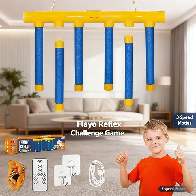 FOLENZU Reflex Game, Reflex Challenge Game, Reflex Game Falling Sticks, Reflex Drop Sticks Challenge Game, 3-Speed Reflective Drop Stick Games, Catching Sticks Games