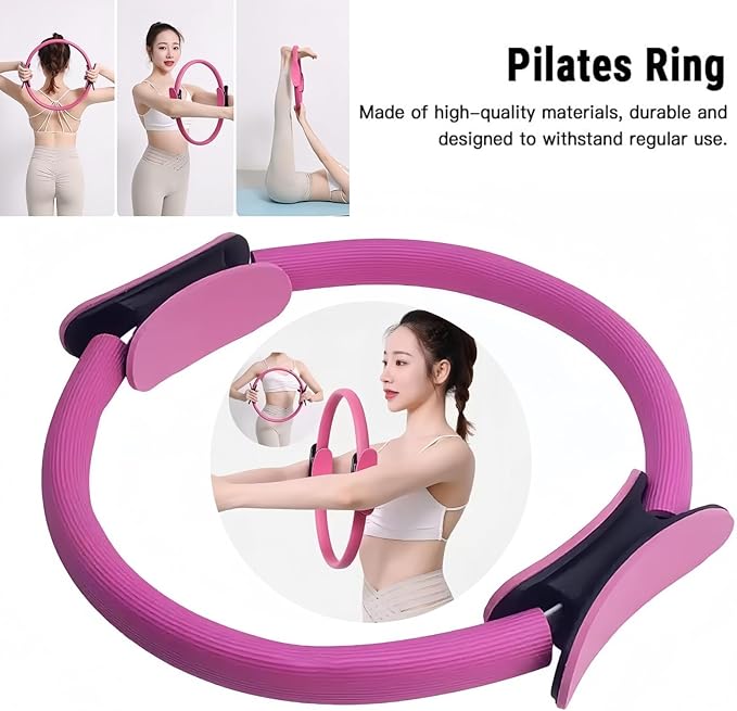 Pilates Essentials Kit for Women - Complete Yoga Set with Rings, Booty Bands, Hip Exercise Band, and 25cm Ball