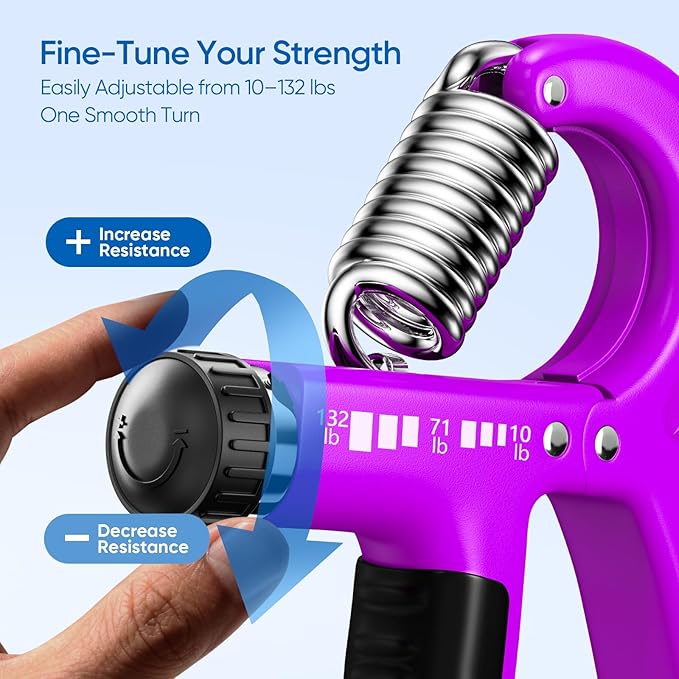 FitBeast Grip Strength Trainer 2 Pack – Adjustable Hand Grip Strengthener for Strength Training & Rehabilitation, 10-132 lbs Resistance Forearm Strengthener, Ideal for Athletes, Rehab, Office