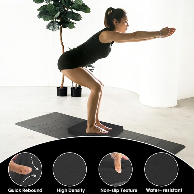 Balance Pad – Stability Trainer for Balance, Stretching, Physical Therapy, Exercise, Mobility, Rehabilitation and Core Training Non-Slip Closed Cell Foam Premium Balance Pad Knee Pad