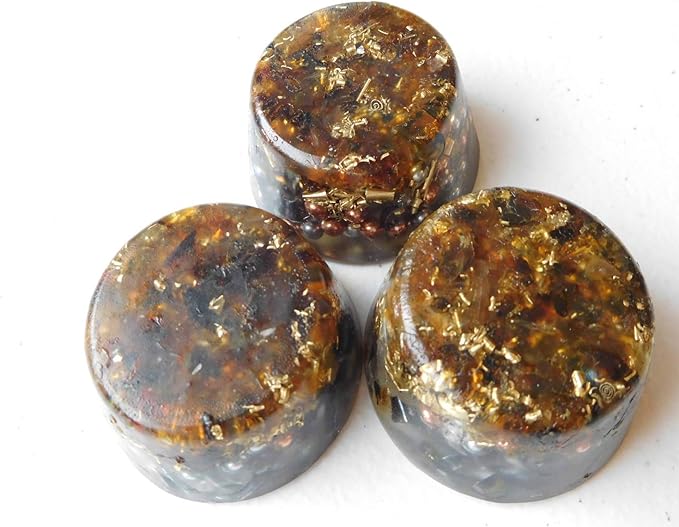 Amber Orgone Generator Energy Accumulator 528Hz/7.83Hz/Advance Harmonics Many Beautiful Ingredients and Colors! (Amber)