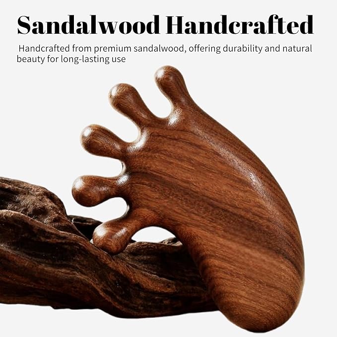 Sandalwood Foot Massage Tool, Traditional Manual Reflexology Tools, Wooden Acupressure Massager for Deep Tissue, Body, Hand, Meridian Therapy, Cute Foot-Shaped Design