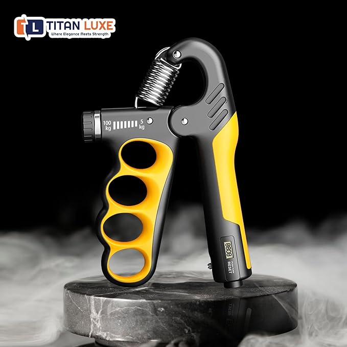 Grip Strength Trainer – Adjustable Resistance Hand Grip Strengthener (11-220 Lbs/5-100KG) with Auto Electronic Counter | Forearm & Finger Exerciser for Athletes, Musicians, Injury Recovery
