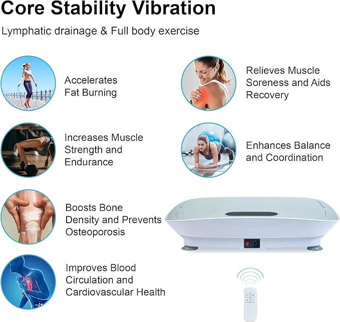Tidyard Vibration Platform, 10-Frequency Silent Fitness Massage Machine for Weight Loss and Fat Burning, Body Shaker for Unisex, Grey033