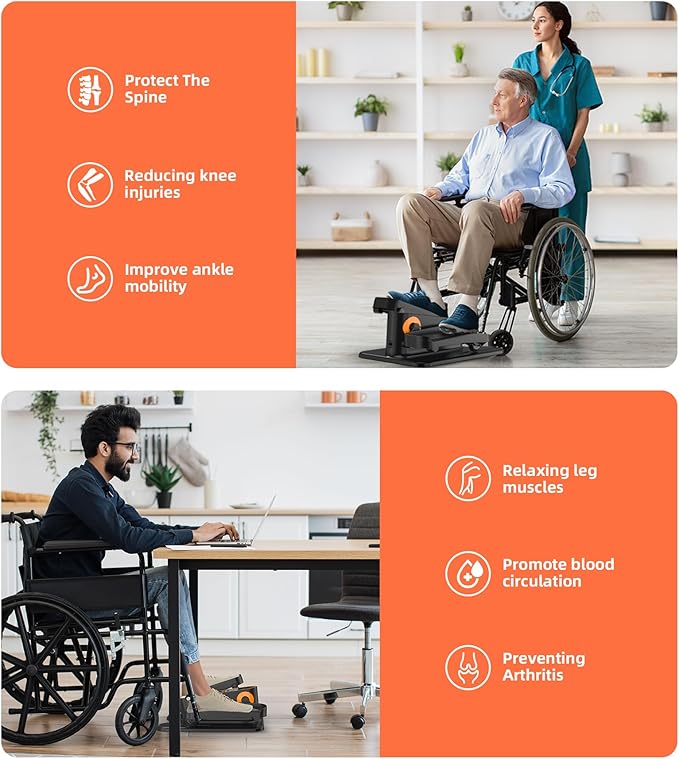 2025 New Under Desk Elliptical Machine,Portable Seated Pedal Exercise Machine for Seniors, 12 Adjustable Speed Elipse Leg Exerciser with Remote Control,Quiet Foot Exercise Machine for Home Office