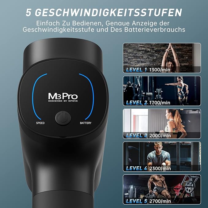 opove M3 Pro 2 Massage Gun Deep Tissue Percussion Muscle Massager for Workout, Handheld Percussive Fascia Gun for Athletes Fast Recovery, 30 Days Long Battery Life, 70lbs Stall Force
