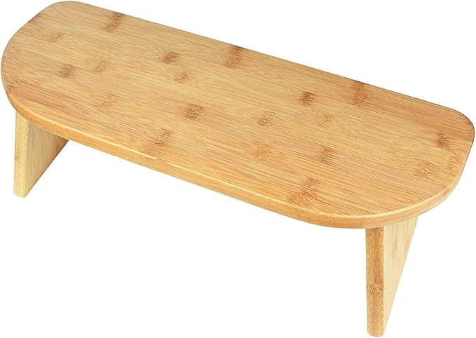 Bamboo Kneeling Meditation Bench, Locking Magnetic Hinges & Free Black Canvas Carry Bag, Folding Portable Design for Outdoor use & Travel