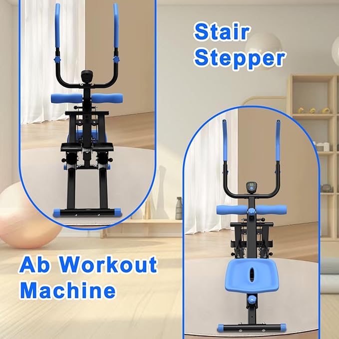 2 in 1 Stair Stepper and Ab Machine,Multifunctional Full Body Workout Machine,dual Track Ab Machine,Upgrade Stairmaster & Ab Trainer Equipment for Home Gym Exercise