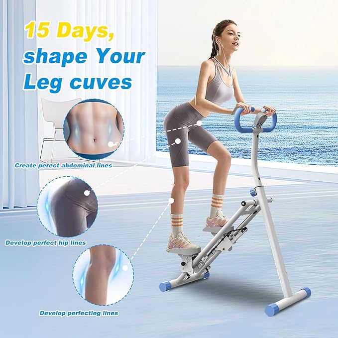 Stair Stepper for Home Gym, Foldable Full Body Exercise Climbing Machines, Vertical Climber Workout Machine with Resistance & Adjustable Handles, Frame Stable