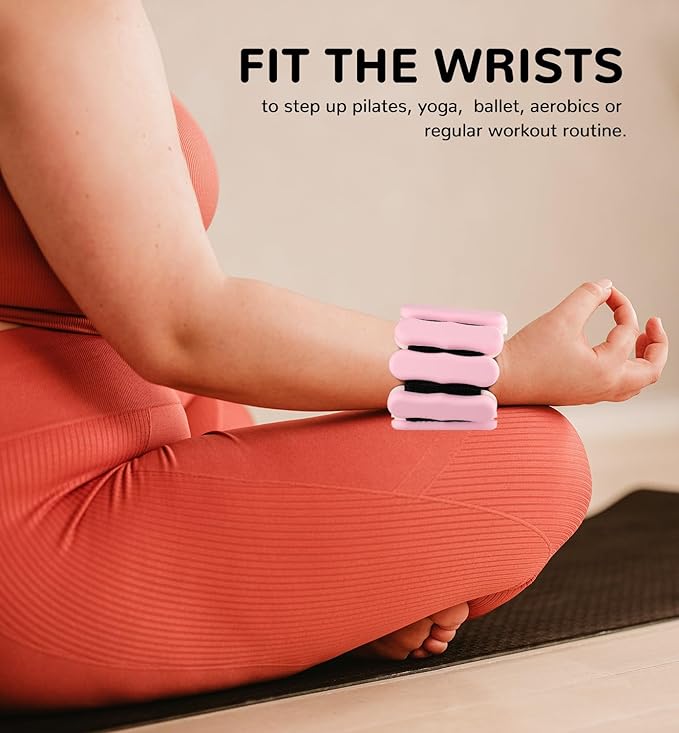 Wrist Ankle Weights for Women Men, Leg Arm Wrist Weights Bangles 1lb*2 2lb*2 Wearable Weights Pilates Weighted Bracelet for Strength Training Walking Swimming Yoga Physical Therapy