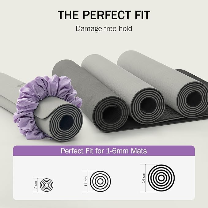 Slim Panda Yoga Mat Scrunchie,Style & Cute Mat Holder,Stretchable Velvet Fabric Fit All Standard Yoga Mats (mat not included)