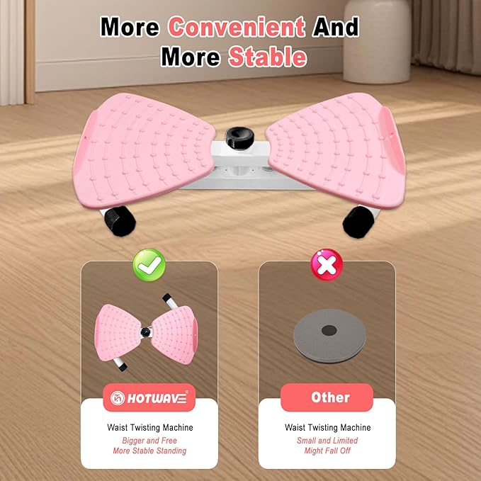 HOTWAVE Waist Twister Board – Non-Slip Fitness Balance Board for Core Strength, Waist Trimming & Weight Loss – Home Exercise Equipment for Men & Women – 360° Rotation, Anti-Skid Surface, Supports Up to 300 lbs