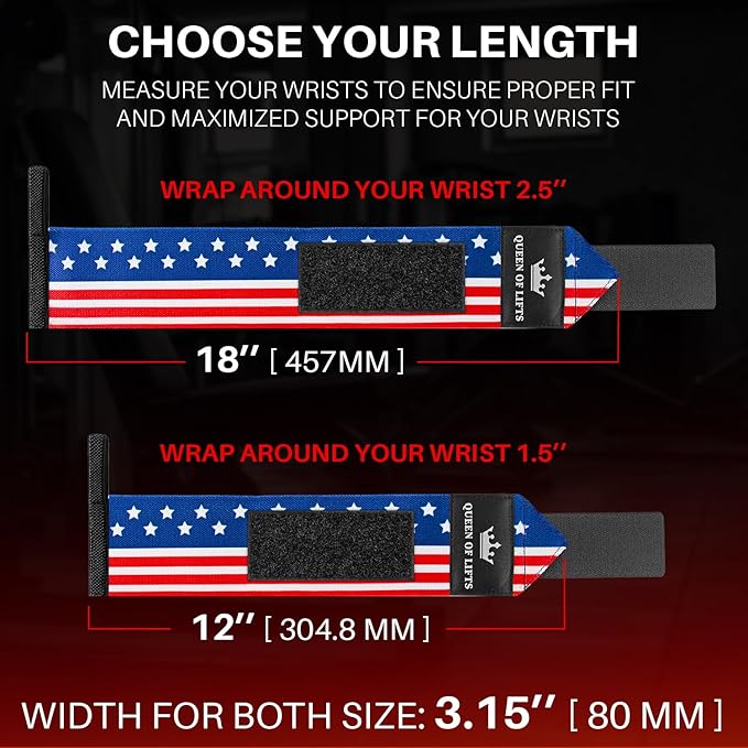 TECEUM Weightlifting 18" & 12" Wrist Wraps with Thumb Loop – Heavy Duty Wrist Workout Braces for Men and Women – Ideal for Powerlifting, Strength Training, Bodybuilding