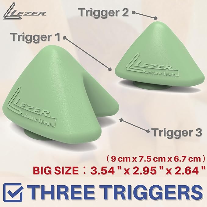LEZER Large Trigger Massage Point, Manual Massage Ball, Hip Hook, Muscle Knot Release Tool, Deep Tissue Relief, Hip Flexor Iliacus Back Psoas Hand Foot Myofascial Physical Therapy, 3.5 inｘ3 in, Green