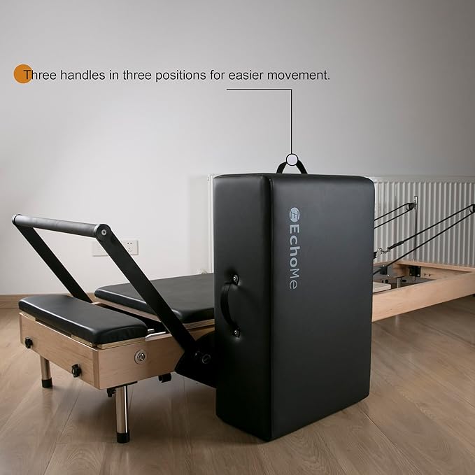 EchoMe Pilates Reformer Sitting Box, Pilates Reformer Accessory for Exercises (Soft Darker)