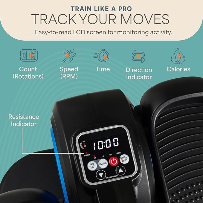 Lifepro AutoGlide Under Desk Elliptical Exercise Machine – Quiet Elliptical Machine for Home or Office – Portable Leg Exerciser While Sitting – Seated Pedal Exerciser for Seniors & Adults
