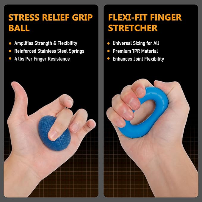 JKSHMYT Grip Strength Trainer Kits (5 Pack), Adjustable Resistance Forearm Strengthener, Hand Gripper Strengthener for Muscle Building