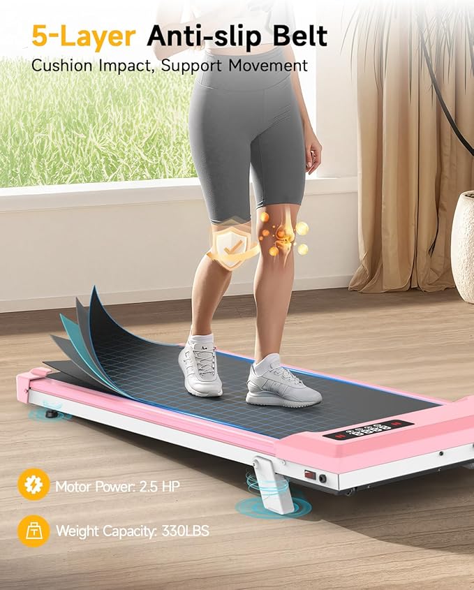 Walking Pad Treadmill with Handle Bar,Walking Pad with Incline 8%,2.5HP Quiet Under Desk 320 lbs 2 in 1Treadmills for Home Office,Compact Foldable Walking Pad,Remote Control&LED Display