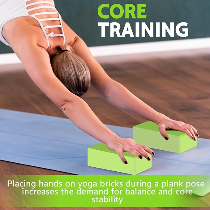 9"x6"x3" Yoga Blocks, Soft Non-Slip Surface Premium Foam Blocks, Supportive, Lightweight, Odor Resistant, Yoga Accessories for Pilates Meditation General Fitness Stretching Toning