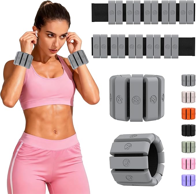 Adjustable Wrist Weights for Women Men, Leg Weights for Women 0.75lb-1lb-1.3lb Each for Walking, Yoga, Dance, Barre, Gym