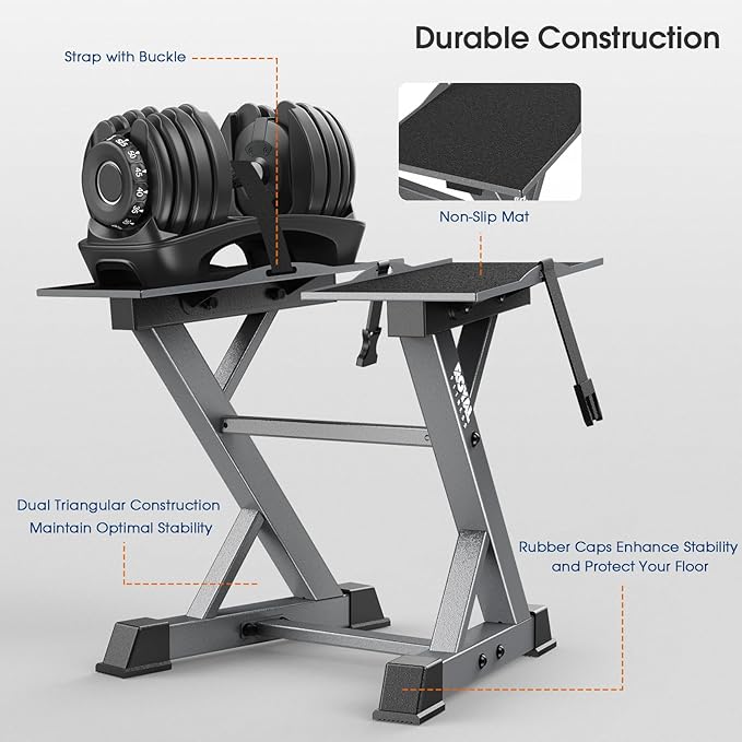 Adjustable Dumbbell Rack Weight Rack Heavy Duty, Home Gym Dumbbell Storage Stand Holder