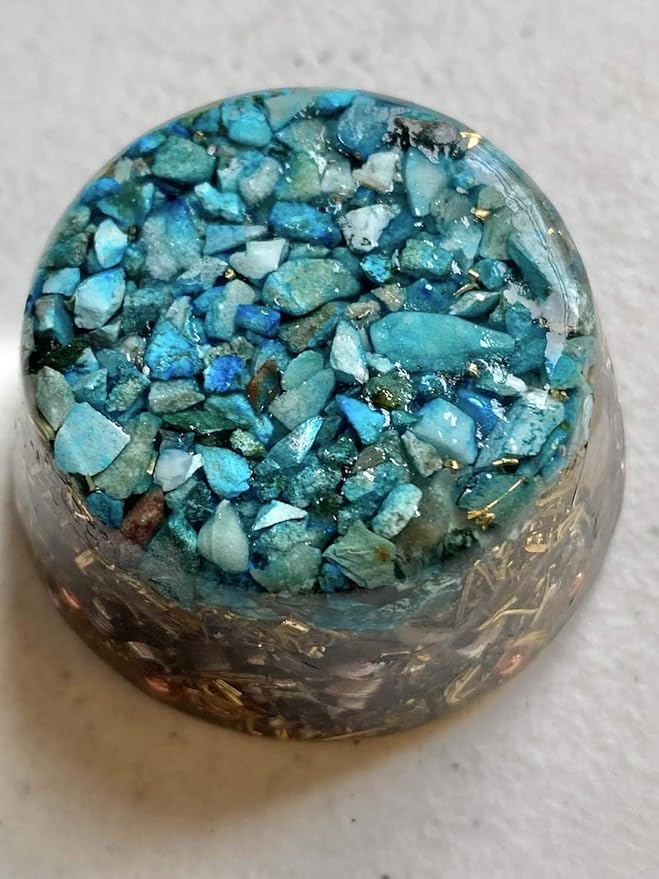 Turquoise Orgone Generator Energy Accumulator 7.83Hz/432Hz/528Hz/Advance Harmonics Many Beautiful Ingredients! smtbscOG(Turquoise)