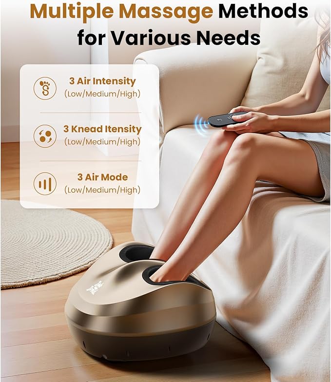 BOB AND BRAD Foot Massager Machine with Heat and Remote, Fits up to Size 14, FSA Eligible HSA Shiatsu Deep Kneading Foot Massager for Plantar Fasciitis and Neuropathy