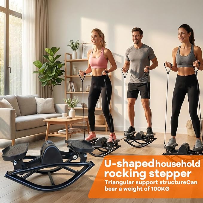 Rock Stepper, Home Use Lhanel Rock Stepper Machine, Portable and Compact Side Stepper, Left and Right Swinging Stepper for Exercise Legs, Hips, Waist, and Performing Aerobic Exercise（Purple）