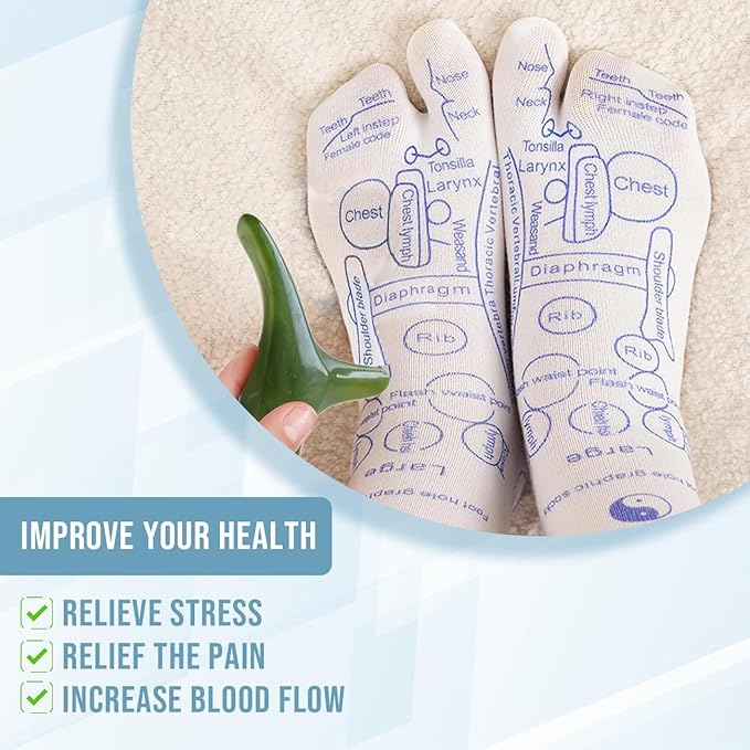 Reflexology Socks with Tools, Acupuncture Massage Socks Pain Relief Remedy for Foot Acupressure Socks with Gloves for Men's Size