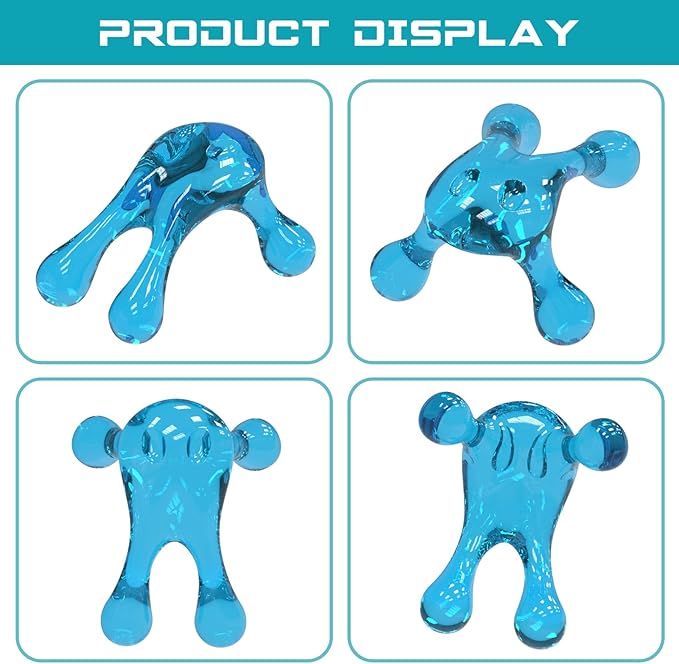Palm Massage Tool - Easier Grip Four-Point Massage Tool, Handheld Trigger Point Deep Tissue Massage Tool for Neck & Back, Full-Body Massage Knob Tool for Pain Relief