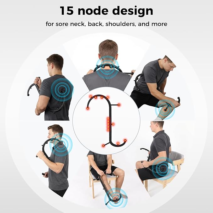 2-in-1 Detachable Trigger Point Massage Tool, Quick-Disassembly Design Massage Hook for Back, Neck & Shoulder Pain Relief, Pressure Point Massage Tool for Muscle Recovery (Convertible Hook)